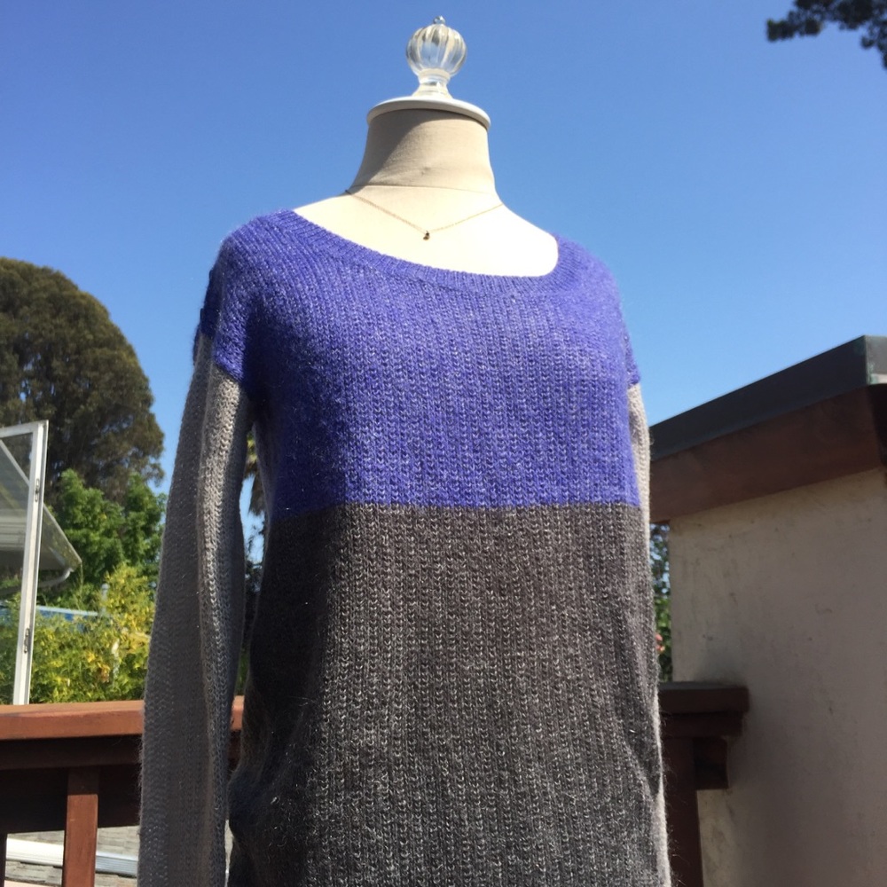 Splendid Knit Long Sleeve Color Block Sweater